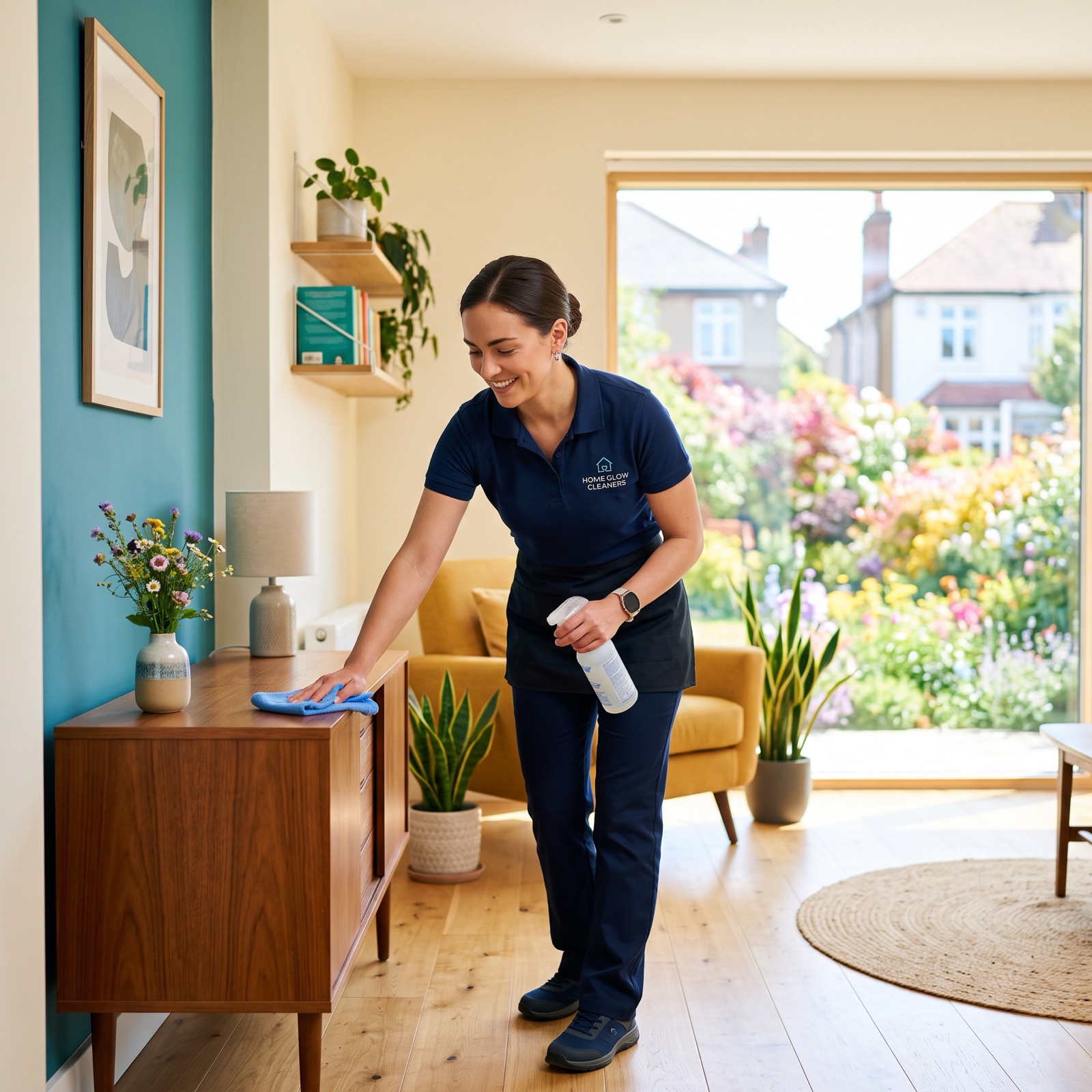 Deep cleaning a home interior